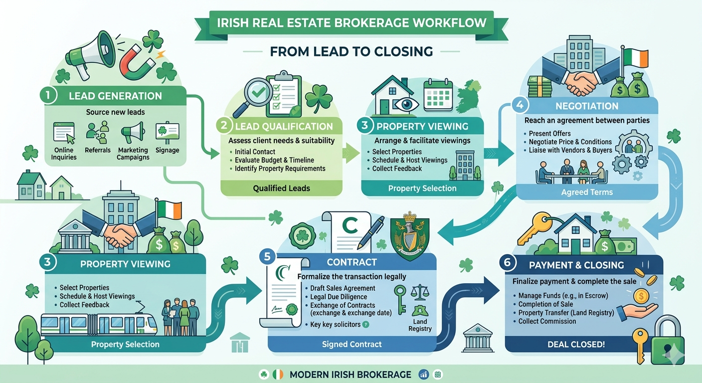Real estate marketing automation flow infographic